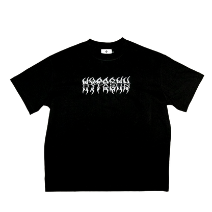 Hyfashn 7 Sins Black Embroidered Logo Oversized T Shirt