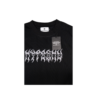 Hyfashn 7 Sins camiseta negra con logo bordado