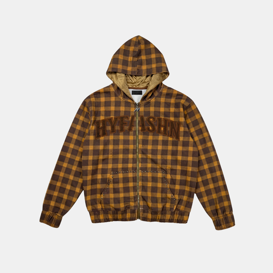 SUEDE LOGO ZIP HOODIE